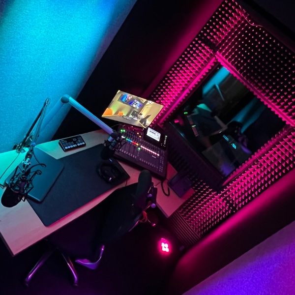 Fresh Air Studios' Studio Three podcast and spoken-word recording room in Plymouth